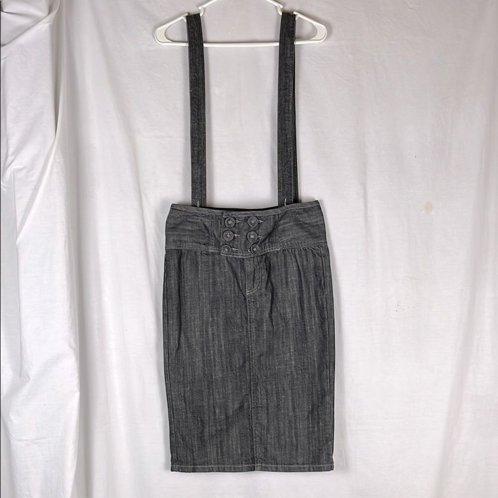 Cute Dark Denim Overall/Suspender Skirt